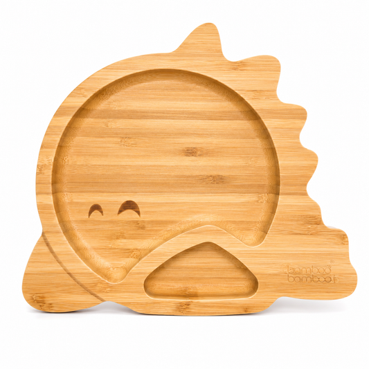 Plato de Bamboo Dinosaurio