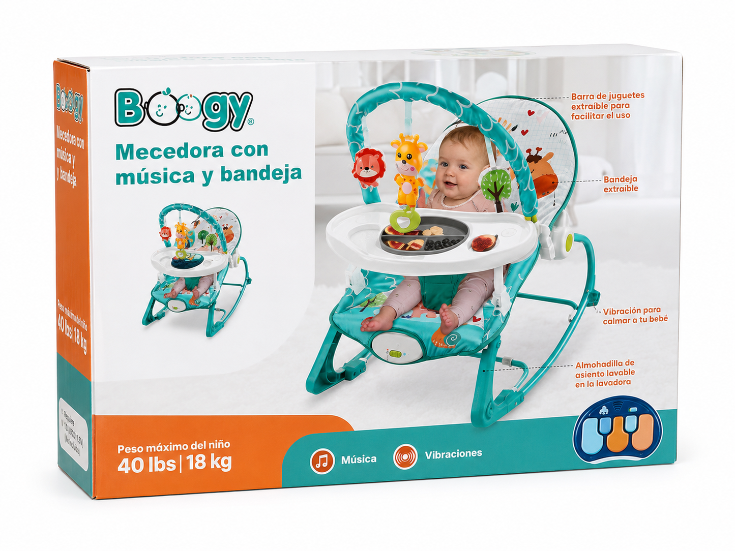 Silla Mecedora Boogy con Bandeja