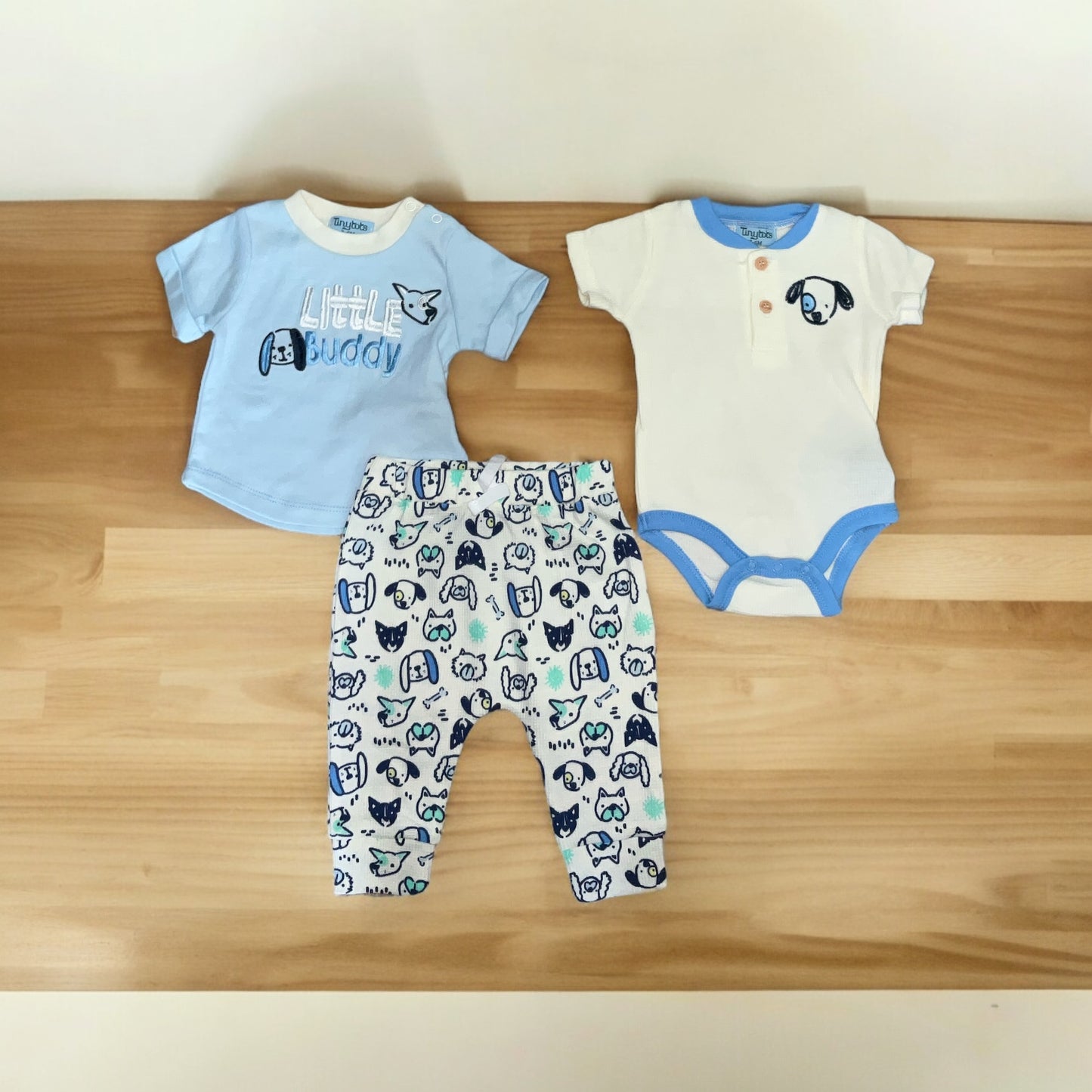 Pijamas TinyTots 3 piezas 0-3 meses